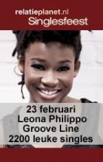 Relatieplanet Singlesfeest 23 februari met mini concert Leona Philippo